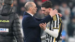 Allegri e Vlahovic - foto ANSA - StadioNews.it